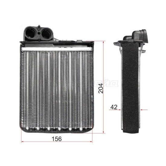 Радиатор отопителя салона RENAULT LOGAN 04-/LOGAN 08-/ SANDERO 08-/DUSTER 10-/LADA LARGUS 12- SAT